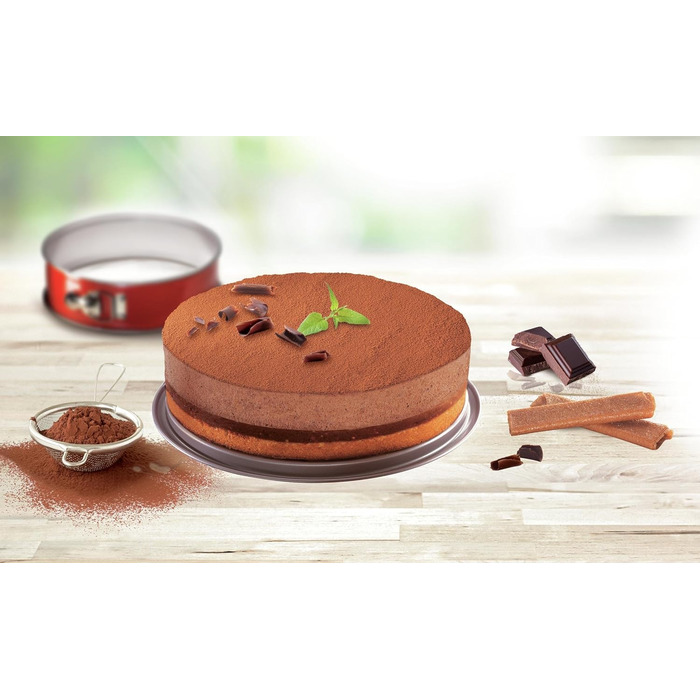 Форма для випічки Tefal Delibake з кришкою, 23 см, червона карбонова, кругла