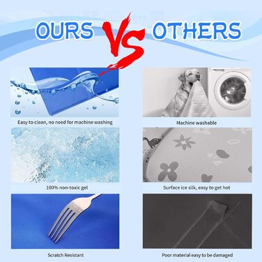 Килимок охолоджуючий для собак та котів, самоохолоджуючий, 65x50 см, з нетоксичним гелем