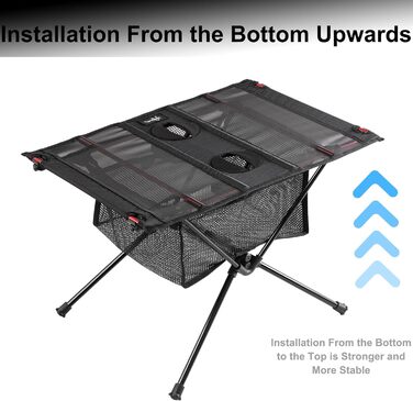 Складний алюмінієвий стіл Tentock для кемпінгу, туризму та пікніка з сітчастим чохлом
