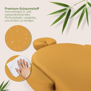 Масажне ліжко Zen Oval - складане, мобільне, з сумкою, підлокітниками та підголівником для фізіотерапії (блакитний, жовтий)