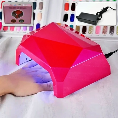Лампа для гібридних гель-лаків UV LED CCFL 36W Diamond, рожева Amaranth