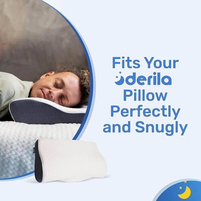 Подушка для шиї та голови Derila з Memory Foam Original. Ергономічна подушка для сну на боці, спині та животі (Queen, 1 шт.)