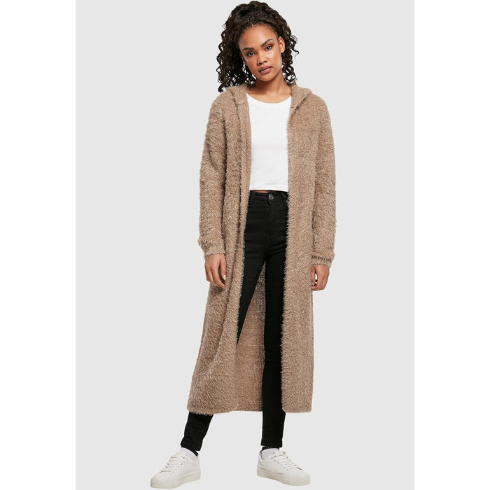 Кардиган жіночий з капюшоном та пір'ям Urban Classiс, чорний (XS, Softtaupe)