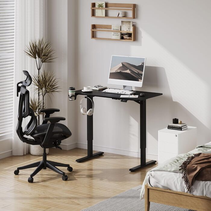 SANODESK Регульований стіл 200x80 см, електричний, з пам'яттю, для комп'ютера, чорний