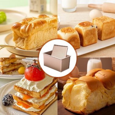 Форма для випічки хліба з кришкою 450г (1lb) антипригарна, золотиста - для хліба, тостів, сендвічів, кексів