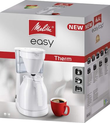 Кавомашина Melitta Easy знімний фільтр, для 10 чашок, термокана, білий