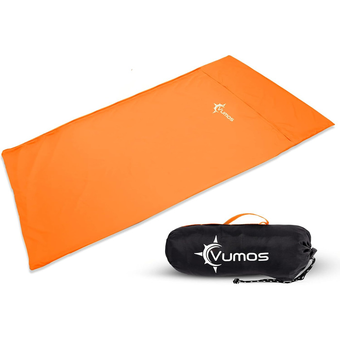 Vumos Sleeping Bag Liner and Camping Sheet - Silk-Like Material for Travel, Featuring a Full-Length Zipper