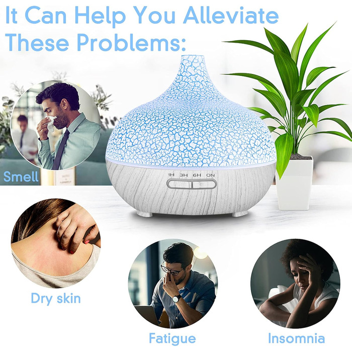 Аромадифузор 550мл, ультразвуковий зволожувач повітря, для ефірних олій, без BPA, ароматерапія, LED-підсвічування, для спа, йоги, спальні