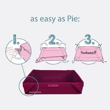 Силіконова складна форма для випічки coox WUNDERFORM Basic MQ, темно-червона, BPA-free, компактна форма для запікання