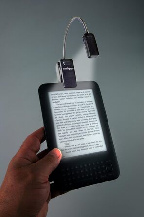 LED лампа для читання з кліпсою для Kindle, чорна - для книг, планшетів, нічник
