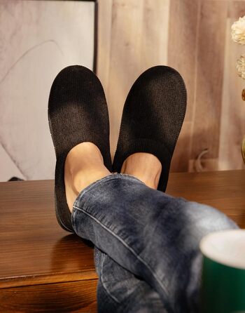 Чоловічі мокасини VeraCosy для дому з піною Memory Foam, зимові тапочки (40/41 EU, матовий чорний)