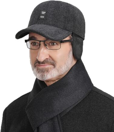 Кепка CLAPE з навушниками для чоловіків, повна кепка, спортивна шапка в стилі Old School, Dad Hat, тепла навушкова шапка для зими/осені/весни, універсальний розмір