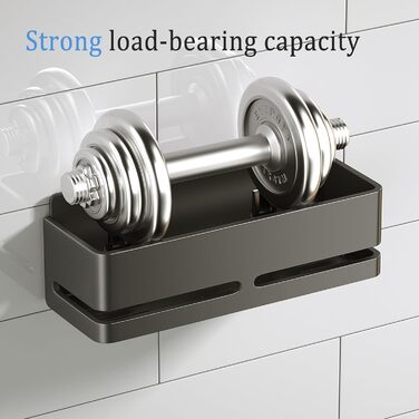 Набір полиць для ванної кімнати (5 шт.) з мильничкою та тримачем для зубних щіток, без свердління, сірий