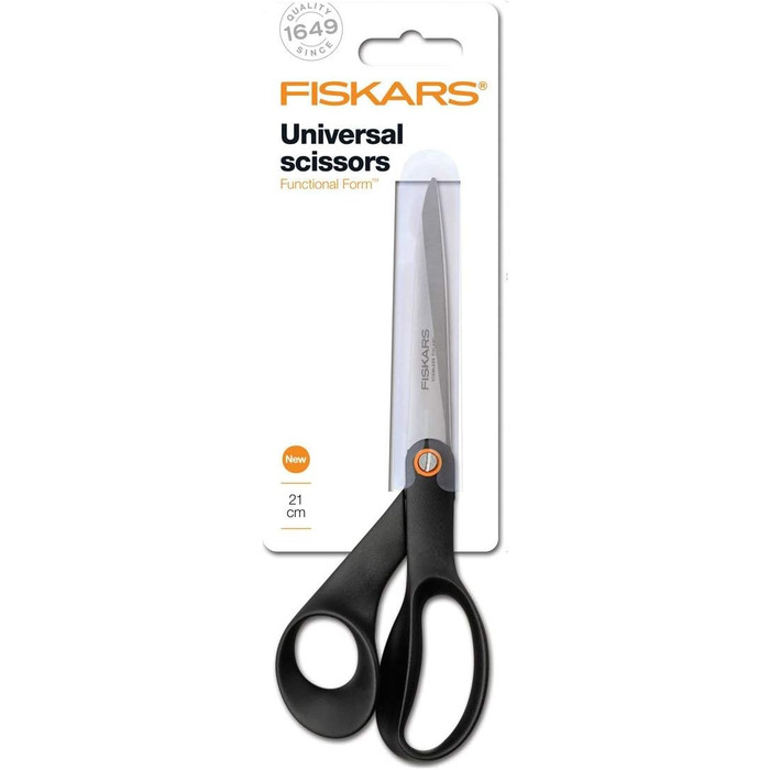 Універсальні ножиці Fiskars Functional Form 21 см, сталь/пластик, чорні