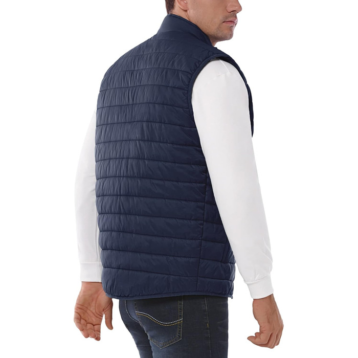 Стьобана жилетка для чоловіків 33,000ft - Outdoor, спортивна, з капюшоном, 5 кишень, для бігу, гольфу, хайкінгу, верхової їзди, темно-синій