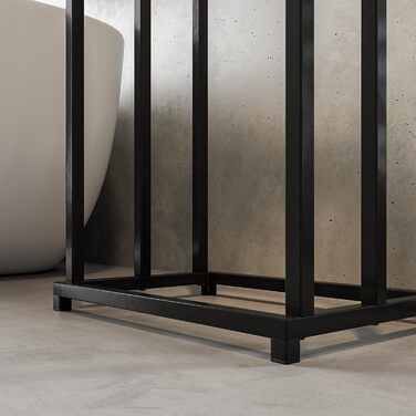 Підставка для рушників, тримач для рушників, стійка для рушників на 3 батончики, чорна, сталь, для ванної кімнати