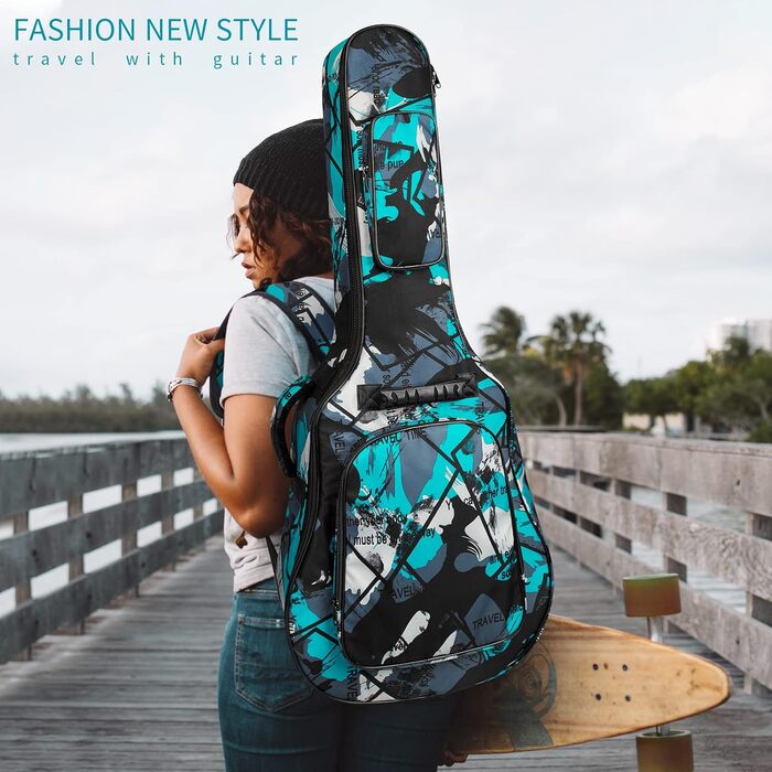 Чохол для гітари повного розміру 99 см (40 дюймів) - для акустичної та концертної гітари, Gigbag, 15 мм, водонепроникний, з двома кишенями, регульований плечовий ремінь, захист грифа