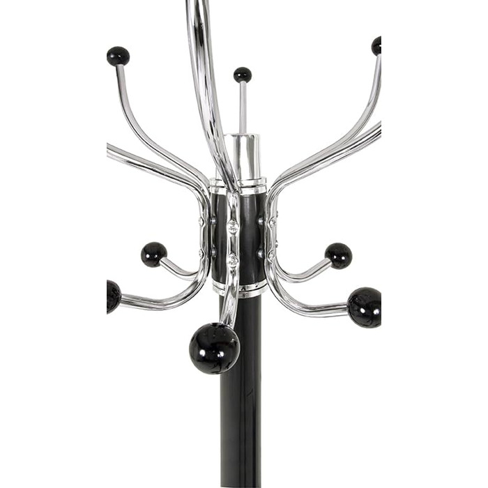 HAKU Furniture Coat Rack, Chrome, Black, Marble, Metal - Dimensions: H 176 cm x Ø 38 cm, Style: Modern