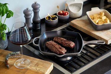 Чавунна гриль-пательня Le Creuset Signature, квадратна, 26 см, для всіх типів плит, індукція, 2,86 кг, колір Марсель