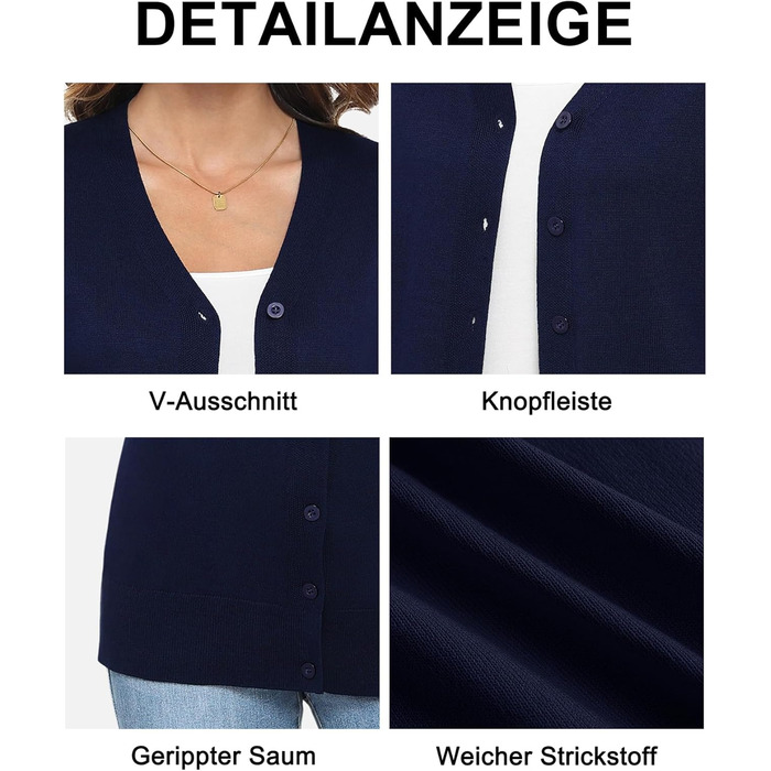 Жіноча легка в'язана жилетка з довгим рукавом, в'язаний пуловер з V-подібним вирізом, вінтажна класична жилетка з ґудзиками, темно-синього кольору XXL