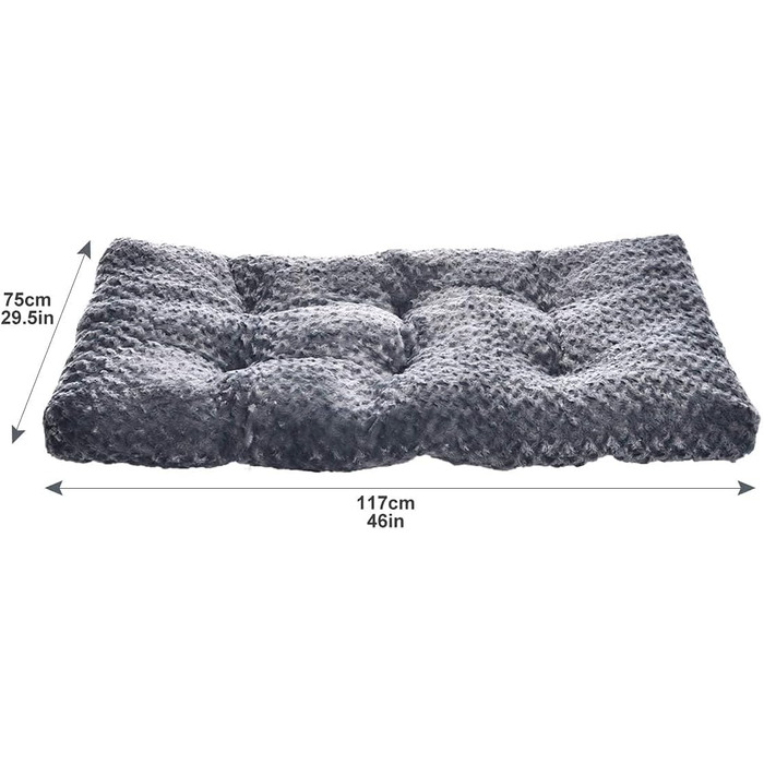 Amazon Basics Machine Washable Dog Bed for Large Dogs - Washable and Durable, 102 x 69 x 9 cm, Gray Swirl (117 x 74 x 10 cm (L x W x H))