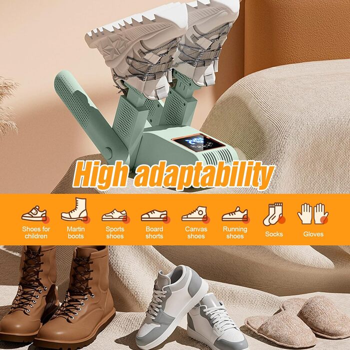 Електричний сушильник для взуття та рукавичок. Швидке сушіння взуття, черевиків, рукавичок. Колір: білий (зелений).