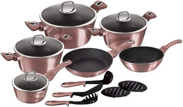 Набір посуду Berlinger Haus 15 предметів, металевий, рожеве золото (Metallisch Irose)