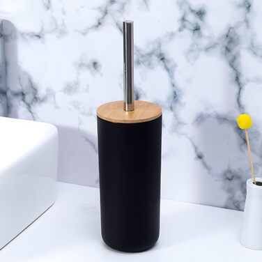 Набір аксесуарів для ванної кімнати Retoo 6 предметів: мильниця, тримач для зубних щіток, дозатор мила, чашка, чорний колір