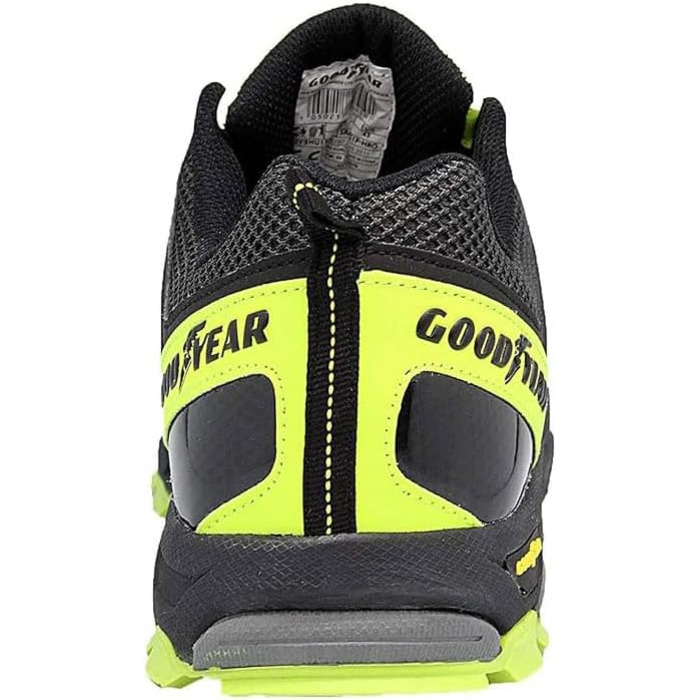 Черевики робочі Goodyear S1P/SRA/HRO для чоловіків, металозахисні, композитна підошва, чорно-неонові (38 EU)