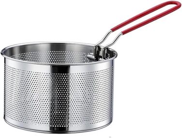 Корзина для фритюру з нержавіючої сталі, корзина для пасти, сито для фритюрниці з довгим руків'ям, 16 см