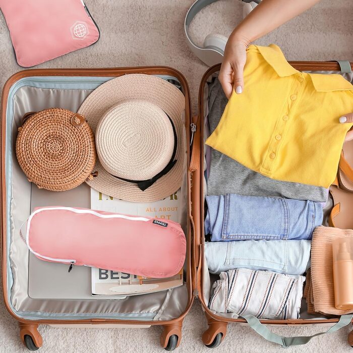 Набір кубиків для пакування TRIPPED: Органайзери для подорожей, 6 шт. (білий, зелений, рожевий)