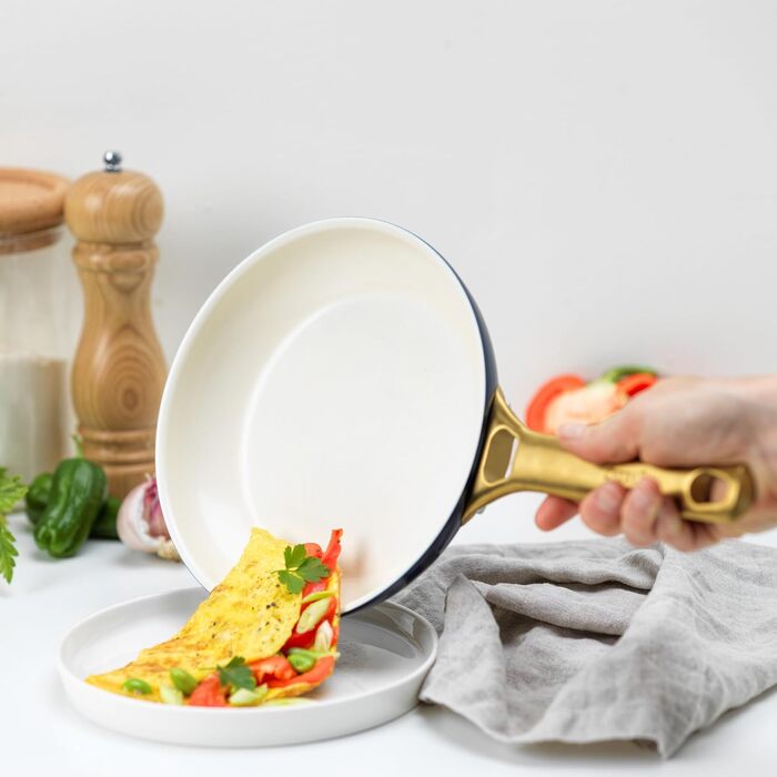 Набір посуду GreenPan Reserve 10 предметів з антипригарним покриттям Hartelox, кремовий, для індукції, сумісний з духовкою, безпечний (без PFAS)