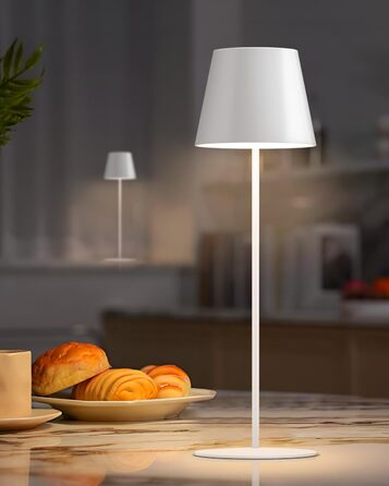 LED настільна лампа FUYO з USB-C зарядкою, акумуляторна, для дому та на вулиці, сенсорне керування, регулювання яскравості, 2700K-6000K, 3 кольори, для вітальні, спальні, балкону, саду, тераси (сіра), 2 шт.