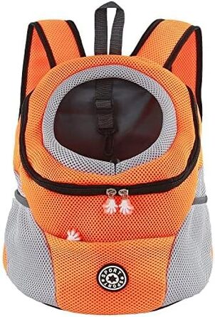Шлейка для собак та цуценят, переноска-рюкзак, дихаюча, для прогулянок та походів (L, помаранчевий)