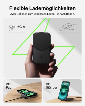 Зарядний станція Belkin UltraCharge 3 в 1 з Qi2.2, 25W, сумісна з MagSafe, для iPhone, AirPods, Apple Watch, Pixel, з адаптером 45W - Чорний