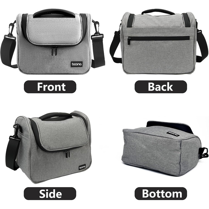 Чохол для камери Linpr: сумка кросбоді для дзеркальних/зеркально-беззеркальних фотоапаратів, водонепроникний, сумісний з Canon/Sony/Nikon (Сірий, Середній)