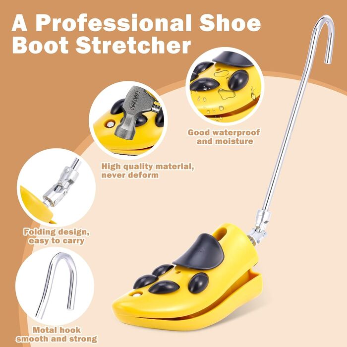 Shoe stretchers, boot expanders, foot stretchers for boots, a pair of adjustable shoe stretchers, boot wideners for women's and men's shoes and boots