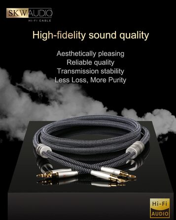 Кабель акустичний SKW з банановими роз'ємами, мідно-срібний HiFi кабель для домашнього кінотеатру, підсилювача та колонок, 1м (пара)