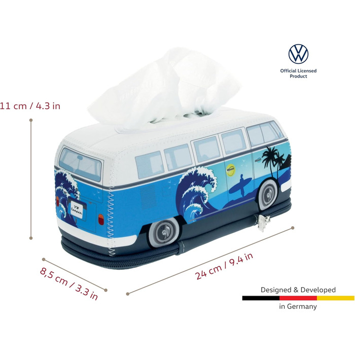 Диспенсер для паперових серветок BRISA VW Collection Volkswagen T1 Bulli Bus (Surf/Blau), 24 см