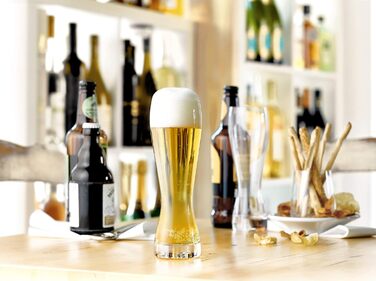 Stölzle Lausitz Wheat Beer Glasses, 6-Piece Set / Wheat Beer Glass, 0.5 Liter / beautifully designed wheat beer glass / 0.5 Liter wheat beer glasses, shatterproof and dishwasher safe