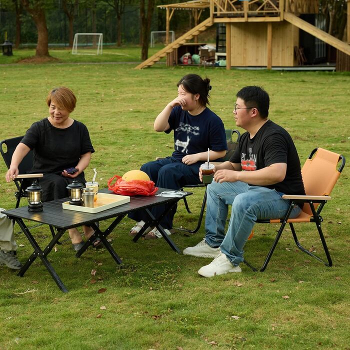 Кемпінговий стілець складний, камуфляжний, 225 кг, Oxford, для риболовлі, пікніка, подорожей - зелений/помаранчевий