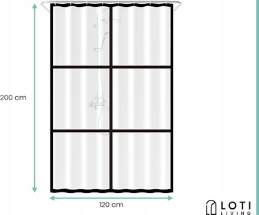 Вінілова штора для ванни Loti Living, 120 x 200 см