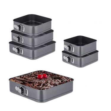 Relaxdays 6-Piece Square Springform Pan Set