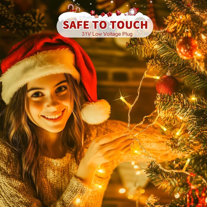 Гірлянда світлодіодна 60м, 600 LED, для декорування приміщень та вулиці, 8 режимів, таймер, IP44, тепле світло, для ялинки, балкона, вікна, саду, вечірки