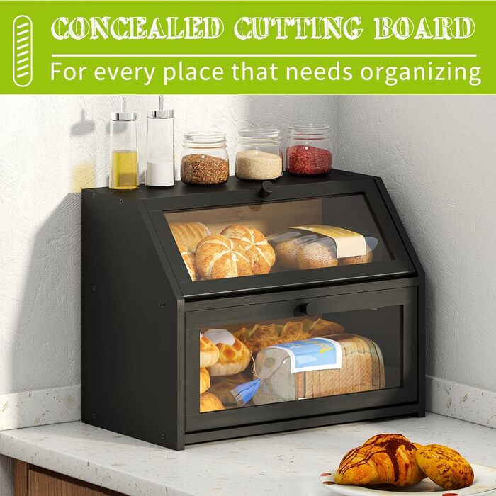 Бротокнига для кухні BMOSU: двошарова, бамбукова, велика місткість, білий (чорний, прозорий)