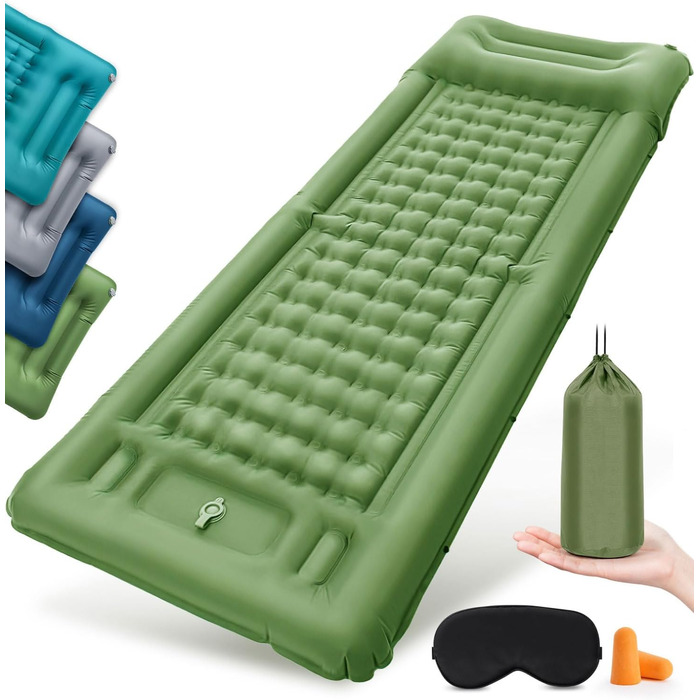 Надувний килимок Isomatte самонадувний, для кемпінгу та відпочинку на природі (оливковий, одинарний)