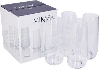 Набір келихів для шампанського MIKASA Cheers Kristall, 4 шт., 250 мл, оригінальний дизайн