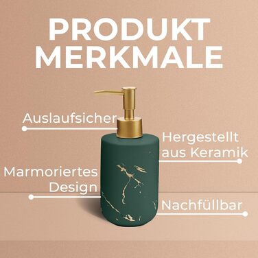 Дозатор для мила JJ PRIME, 400 мл, чорний, кераміка, з помпою, для кухні та ванної кімнати