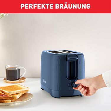 Tefal TT2M14 Morning Toaster | Two-Slot | Elegant Design | Bun Warmer | 7 Browning Levels | Extra-Wide Slots | Stop Function | Wanted Blue