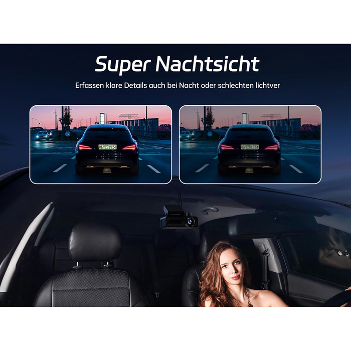 Відеореєстратор Pelsee P1 Duo 4K з двома камерами (передня та задня), Wi-Fi 5G, 64GB, IPS дисплей 1.5